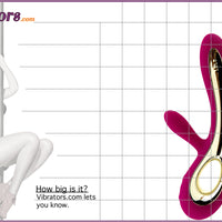 Lelo Soraya Vibrator In Deep Rose - Size Chart