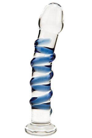 Icicles Sapphire Spiral Glass Dildo 
