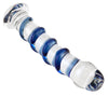 Icicles Sapphire Spiral Glass Dildo Front View