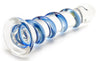 Icicles Sapphire Spiral Glass Dildo View from Behind