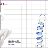Icicles Sapphire Spiral Glass Dildo Size Chart